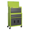 American PRO® Topchest & Rollcab Combination 6 Drawer with 170pc Tool Kit - Green/Grey