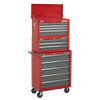 American PRO® Topchest 6 Drawer - Red/Grey