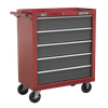 American PRO® Rollcab 5 Drawer - Red/Grey