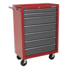 American PRO® Rollcab 7 Drawer - Red/Grey