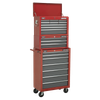 American PRO® Topchest 9 Drawer - Red/Grey