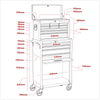 American PRO® Topchest & Rollcab Combination 13 Drawer - Red/Grey