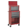 American PRO® Topchest & Rollcab Combination 13 Drawer - Red/Grey