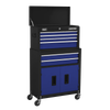 American PRO® Topchest & Rollcab Combination 6 Drawer with 170pc Tool Kit - Blue/Black