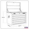 Superline PRO® Topchest 5 Drawer - Blue
