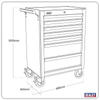 Superline PRO® Rollcab 7 Drawer - Red