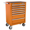 Superline PRO® Rollcab 7 Drawer - Orange