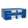 Premier™ Retro Style Topchest, Mid-Box Tool Chest & Rollcab Combination 10 Drawer - Blue with White Stripes