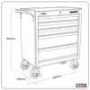 Superline PRO® Rollcab 5 Drawer - Black