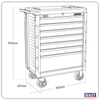 Superline PRO® Rollcab 7 Drawer - Red