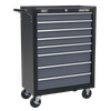 Tool Chest Combination 16 Drawer with Ball-Bearing Slides - Black/Grey & 398pc Tool Kit