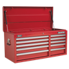Superline PRO® Heavy-Duty Topchest 10 Drawer - Red