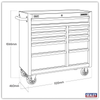 Superline PRO® Black Edition Rollcab with 11 Soft Close Drawers 1040mm