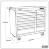 Superline PRO® Heavy-Duty Rollcab 16 Drawer - Red