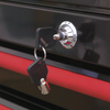 Premier™ Retro Style Wide Rollcab 6 Drawer - Black with Red Anodised Drawer Pulls
