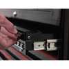 Premier™ Retro Style Wide Rollcab 6 Drawer - Black with Red Anodised Drawer Pulls