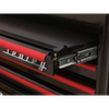 Premier™ Retro Style Wide Topchest & Rollcab Combination 10 Drawer - Black with Red Anodised Drawer Pulls