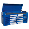 Premier™ Retro Style Wide Topchest & Rollcab Combination 10 Drawer Blue with White Stripes