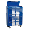 Premier™ Retro Style Wide Topchest & Rollcab Combination 10 Drawer Blue with White Stripes