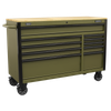 Superline PRO® Mobile Trolley with Wooden Worktop & Power Bar 10 Drawer 1320mm