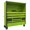 Superline PRO® Black Edition Mobile Trolley with Wooden Worktop, Hutch & 2 Drawer Riser 15 Drawer 1549mm