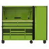 Superline PRO® Black Edition Mobile Trolley with Wooden Worktop, Hutch, 2 Drawer Riser & Side Locker 15 Drawer 1549mm