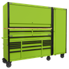 Superline PRO® Black Edition Mobile Trolley with Wooden Worktop, Hutch, 2 Drawer Riser & Side Locker 15 Drawer 1549mm