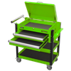 Superline PRO® Heavy-Duty Mobile Tool & Parts Trolley with Lockable Top & 2 Drawers - Green