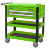 Superline PRO® Heavy-Duty Mobile Tool & Parts Trolley with Lockable Top & 2 Drawers - Green