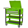 Superline PRO® Heavy-Duty Mobile Tool & Parts Trolley with Lockable Top & 2 Drawers - Green