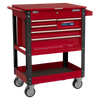Superline PRO® Heavy-Duty Mobile Tool & Parts Trolley with 5 Drawers & Lockable Top