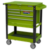 Superline PRO® Heavy-Duty Mobile Tool & Parts Trolley with 5 Drawers and Lockable Top - Hi-Vis Green