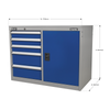 Premier Industrial™ Cabinet/Workstation with 5 Drawers & 1 Shelf