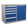 Premier Industrial™ Cabinet/Workstation with 5 Drawers & 1 Shelf