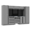 Superline PRO® Black Edition Storage System with Stainless Worktop 3.24m