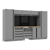 Superline PRO® Black Edition Storage System with Rubber Wood Worktop 3.24m
