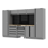 Superline PRO® Black Edition Storage System with Rubber Wood Worktop 3.24m