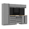 Superline PRO® Black Edition Storage System with Rubber Wood Worktop 2.64m