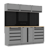Superline PRO® Black Edition Storage System with Rubber Wood Worktop 2.04m