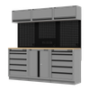 Superline PRO® Black Edition Storage System with Rubber Wood Worktop 2.04m