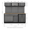 Superline PRO® Storage System with Pressed Wood Worktop 2.04m