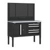 Superline PRO® Modular Workbench with 4 Drawers & Cupboard Stainless Steel Worktop 1265mm