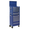 Superline PRO® Topchest, Mid-Box Tool Chest & Rollcab Combination 14 Drawer - Blue