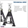 Premier Axle Stands (Pair) 6 Tonne Capacity per Stand - White