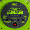 10m Cassette Type Cable Reel with Thermal Trip 2 x 230V & 2 x USB - Hi-Vis Green