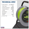 15m Cable Reel with Thermal Trip 4 x 230V - Hi-Vis Green