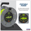 25m Cable Reel with Thermal Trip 4 x 230V - Hi-Vis Green