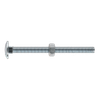 Zinc Plated Coach Bolt & Nut M6 x 75mm, DIN 603 - Pack of 100