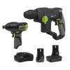 2 x SV10.8 Series Cordless Power Tool Kit 10.8V - 2 Batteries & Euro Plug