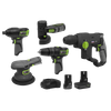 5 x SV10.8 Series Cordless Power Kit 10.8V - 2 Batteries & Euro Plug